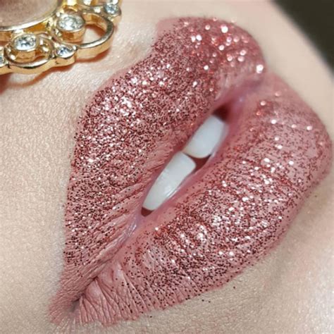 lipstick with gold shimmer.